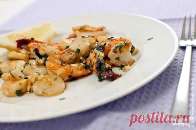 Креветки и морские гребешки с чесноком - пошаговый кулинарный рецепт на Повар.ру