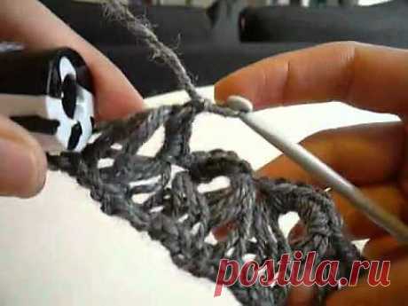 ▶ Cuello - Bufanda en Crochet (Ganchillo)- Punto Escoba o Broomstick Lace - YouTube