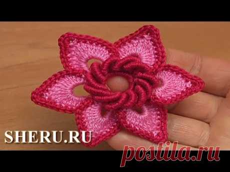 Цветок связанный для ирландского кружева