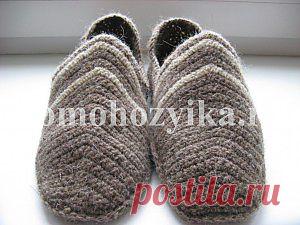Домашние тапки мужские. МК  с фото / domohozyika.ru