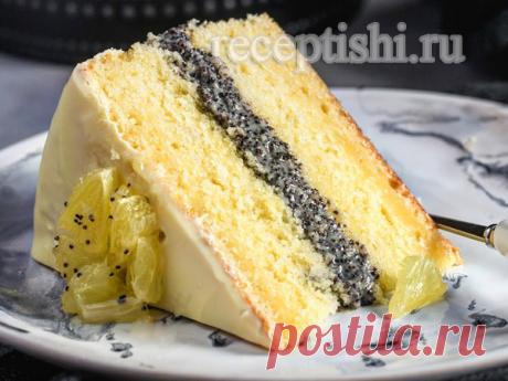 Торт лимонный с маком | Кулинарные рецепты с фото