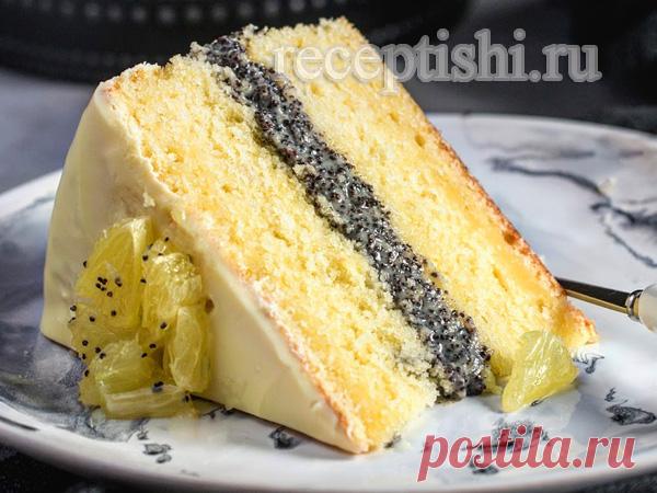 Торт лимонный с маком | Кулинарные рецепты с фото
