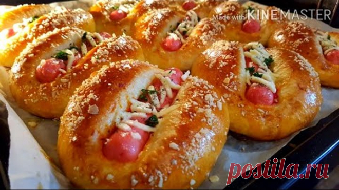 Даже кушать жалко! А всего то нужно сосиска и немного муки! Потрясающие Булочки из простых продуктов