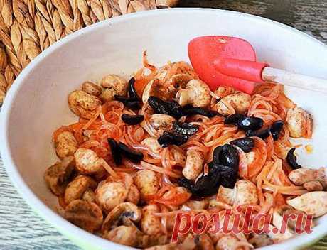 Маринованные шампиньоны с маслинами — ДОМАШНИЕ