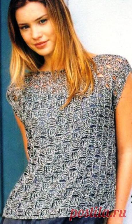 Ажурный топ крючком.
