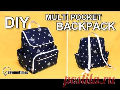 Как сшить рюкзак | подгузник рюкзак сумка | DIY Multi pocket Backpack #sewingtimes