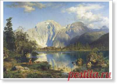 Леу Август Вильгельм. Пейзаж. 1886. (Германия) Репродукция В2