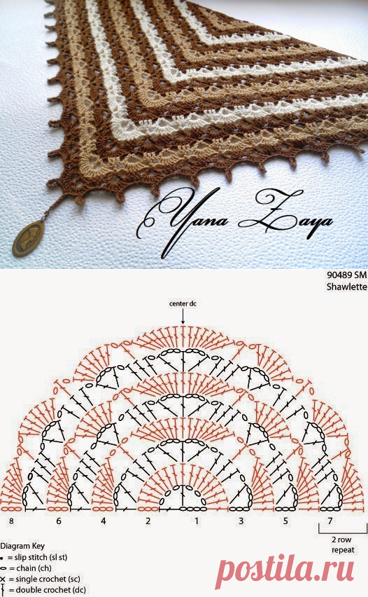 Шейный платок бактус "Тирамису" в удивительной цветовой гамме