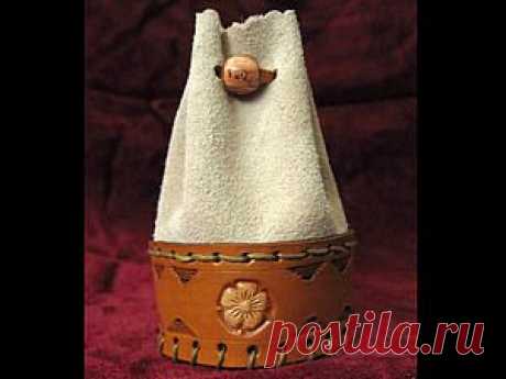 Замшевый мешочек с кожанной вставкой и тиснением. - Ярмарка Мастеров - ручная работа, handmade