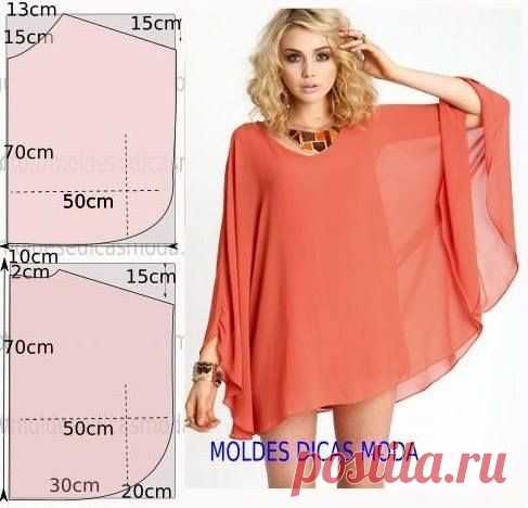Очень легкие летние модели платьев и туник: моделирование