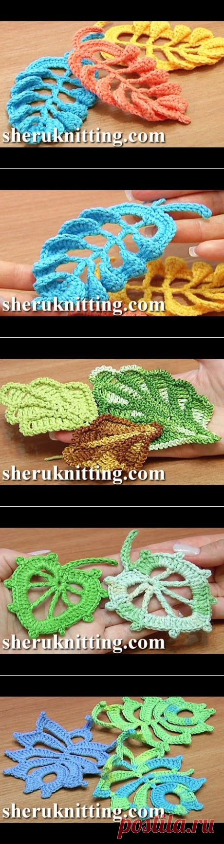 3D Crochet Leaf Tall Stitches Tutorial 28 Part 2 of 2 Crochet Volumetric Branches - YouTube