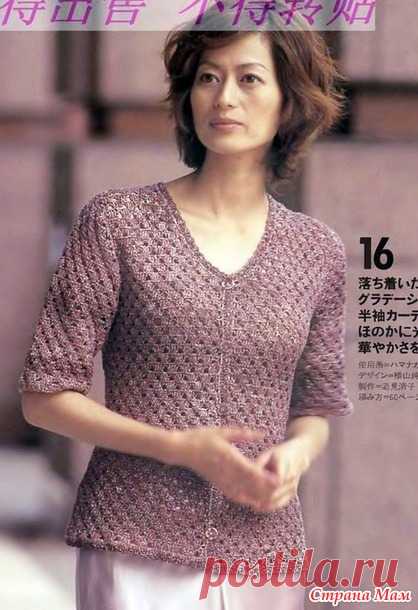 Приталенный ажурный жакет крючком. - ВЯЗАНАЯ МОДА+ ДЛЯ НЕМОДЕЛЬНЫХ ДАМ - Страна Мам