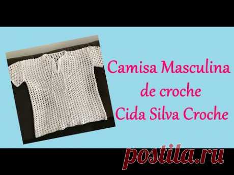 Camisa masculina de crochê Cida Silva Crochê