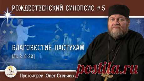 Рождественский синопсис #5.  Благовестие пастухам (Лк. 2:8-20).  Протоиерей Олег Стеняев На библейском портале "Экзегет" продолжаем 5-й выпуск рождественского синопсиса с протоиереем Олегом Стеняевым. 🔸 Образ Церкви как двор для скота (неверующи...