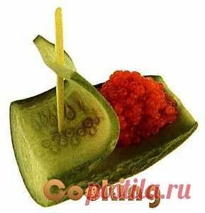 Лодочки из огурца, рецепт приготовления лодочек из огурца, как приготовить лодочки из огурца - Cooking.ua