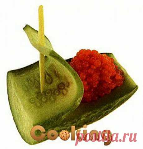 Лодочки из огурца, рецепт приготовления лодочек из огурца, как приготовить лодочки из огурца - Cooking.ua