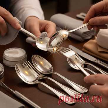 Столовые приборы как новые — просто и безопасно!


Пара простых приёмов — и никакого налёта.
«Чистота — это не роскошь, а забота о себе и близких. Даже в мелочах.»



Вы замечали, как быстро темнеют ложки, вилки и ножи? Особенно если вода жёсткая, а посудомойка не всегда справляется.

И вроде бы всё чисто, но... блеска нет. А ведь за столом хочется, чтобы всё сияло — особенно когда приходят гости или просто хочется уюта.

Расскажу, как я возвращаю столовым приборам чистоту...