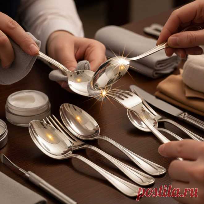 Столовые приборы как новые — просто и безопасно!


Пара простых приёмов — и никакого налёта.
«Чистота — это не роскошь, а забота о себе и близких. Даже в мелочах.»



Вы замечали, как быстро темнеют ложки, вилки и ножи? Особенно если вода жёсткая, а посудомойка не всегда справляется.

И вроде бы всё чисто, но... блеска нет. А ведь за столом хочется, чтобы всё сияло — особенно когда приходят гости или просто хочется уюта.

Расскажу, как я возвращаю столовым приборам чистоту...