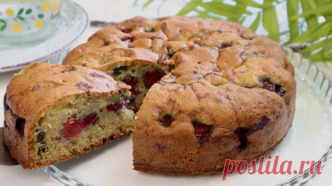 Пирог с вишней, лимоном и мятой: ароматный шедевр из простых ингредиентов