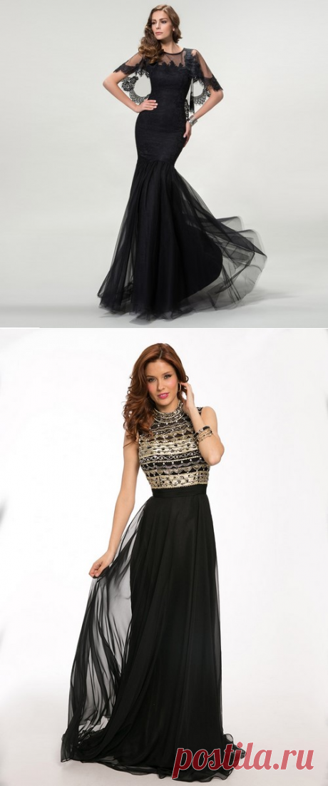 Красивые черные платья 2017-2018: фасоны, модные черные платья новинки фото