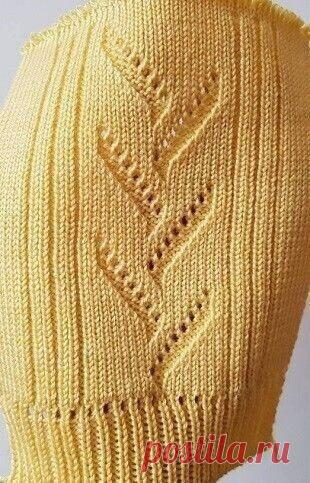 Чудесный узор для вязания спицами &ldquo;Веточка&rdquo;