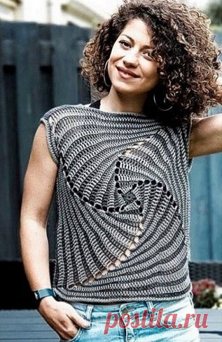 Меланжево-серый топ