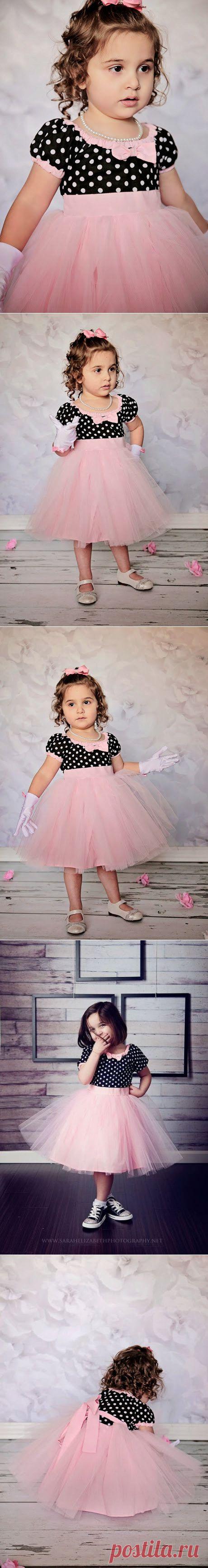 TUTU DRESS in black polka dot Pink tulle от loverdoversclothing