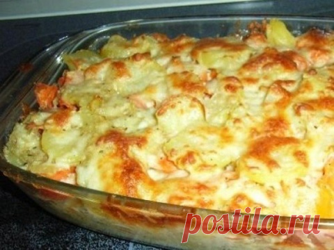 Картофельная запеканка с сыром и луком