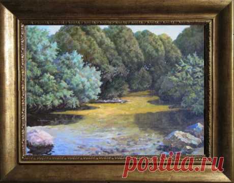 Новая работа из серии просторы Родины. Речка &quot;Тихуша&quot;.
Холст, масло. 35 Х 50 см. 2015 г.