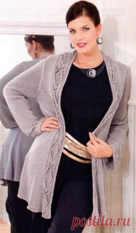 связать кардиган спицами для полных - Поиск в Google