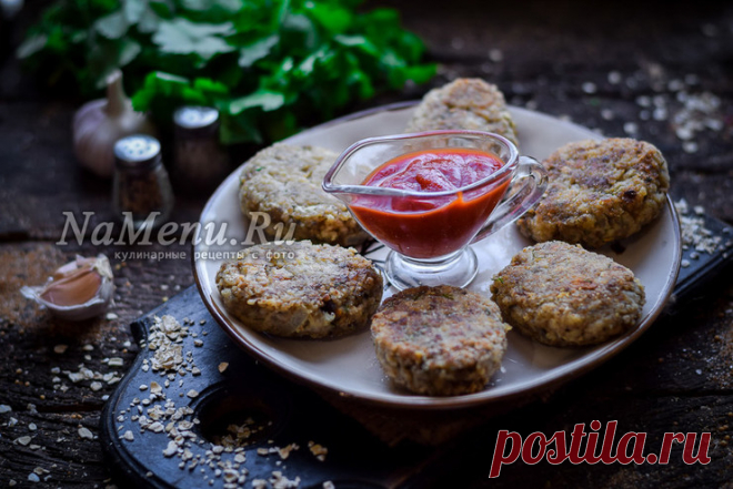Котлеты из овсянки с грибами постные