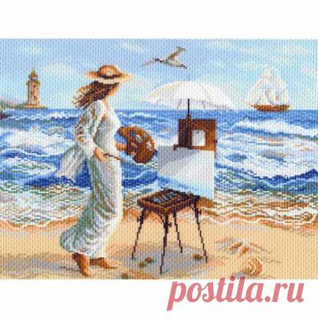 Рисунок на канве 1375 Девушка с этюдником (МП) - цена, фото | Купить рисунок на канве в интернет-магазине «Первый Рукодельный»