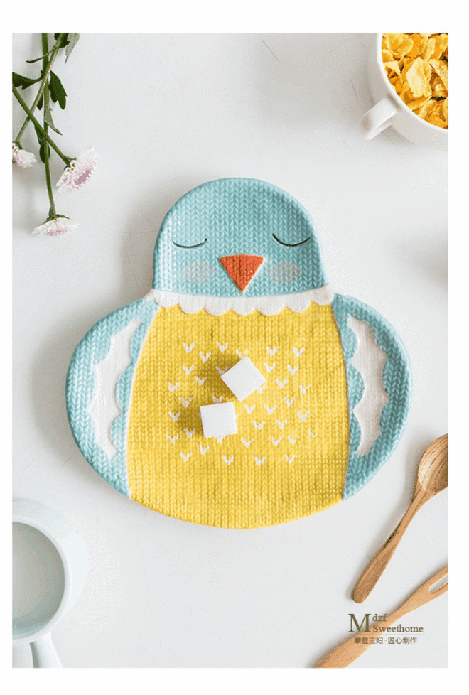 Очень милые керамические тарелки в виде мордочки лисы, совы, котика или птицы