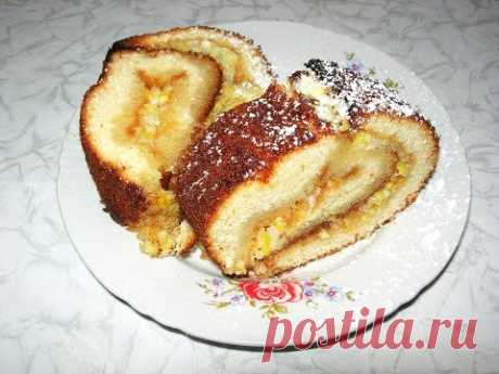 Рулет с начинкой из лимона (Лимонный рулет)