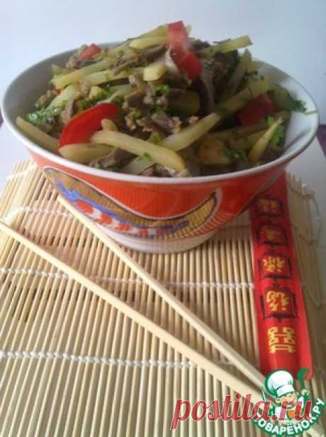 Салат из куриных желудочков по корейски - кулинарный рецепт