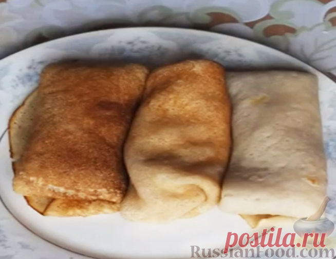 Рецепт: Блины без яиц на газированной воде на RussianFood.com