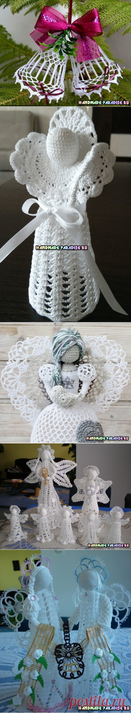 Рождественские ангелы и колокольчики крючком. » Женский Мир