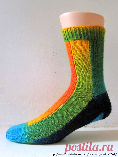 Носки-полосатики спицами с ravelry.com