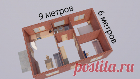 Проект небольшого (6*9м) уютного дома родителей | Самостройщик Дмитрий | Яндекс Дзен