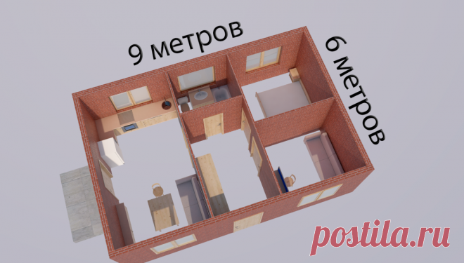 Проект небольшого (6*9м) уютного дома родителей | Самостройщик Дмитрий | Яндекс Дзен