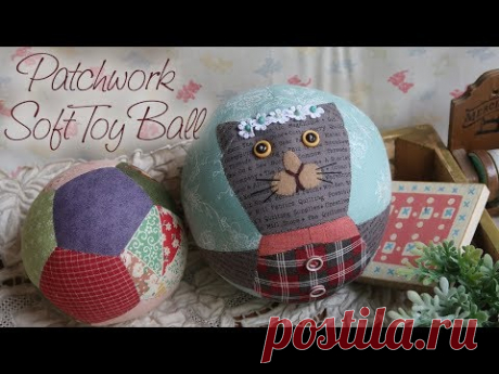 Мячик с котиком текстильный