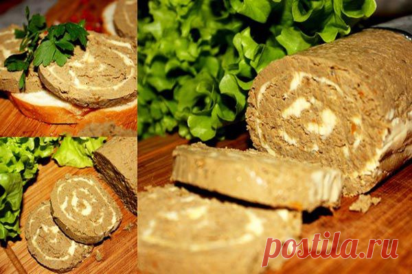 Рулет из печеночного паштета
