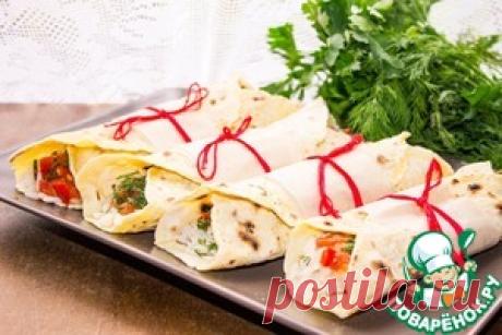 Кукурузные рулетики с рисом и овощами - кулинарный рецепт