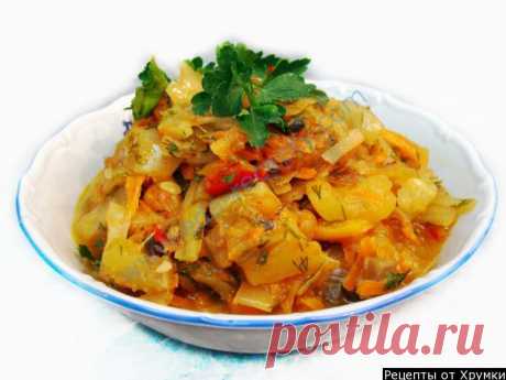 Овощное рагу кабачки с капустой и шампиньонами рецепт приготовления
