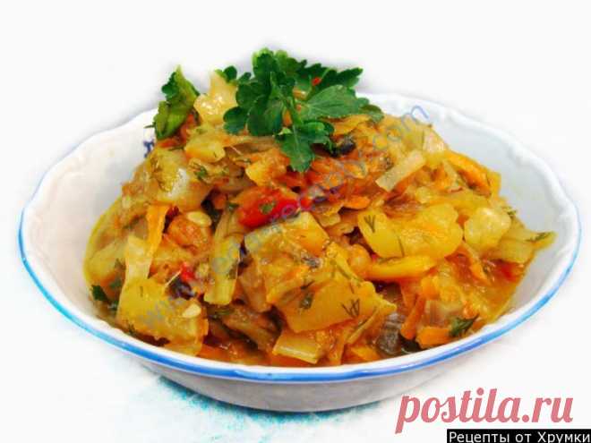 Овощное рагу кабачки с капустой и шампиньонами рецепт приготовления