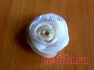 Цветок из органзы мягкий - Ярмарка Мастеров - ручная работа, handmade