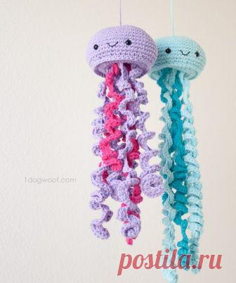 Игрушка медуза амигуруми крючком