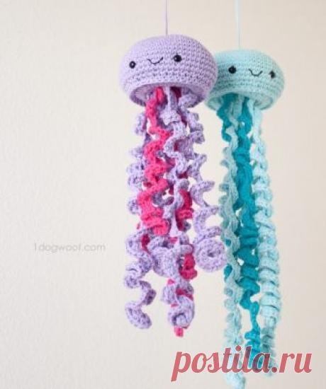 Игрушка медуза амигуруми крючком
