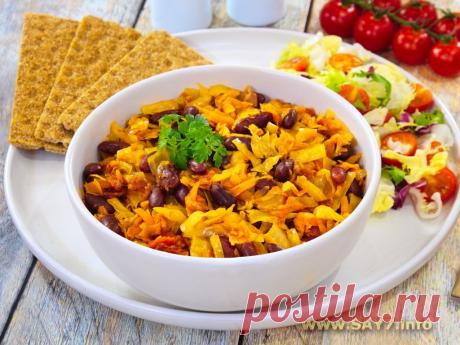 Фасоль, тушенная с капустой и беконом. Фасоль, тушенная с капустой и беконом