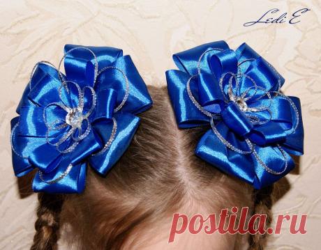 Пышный бант из лент, МК | Своими руками
